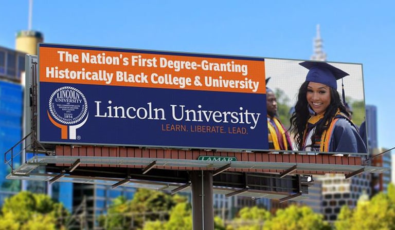 Higher Education Advertising | Lincoln University billboard